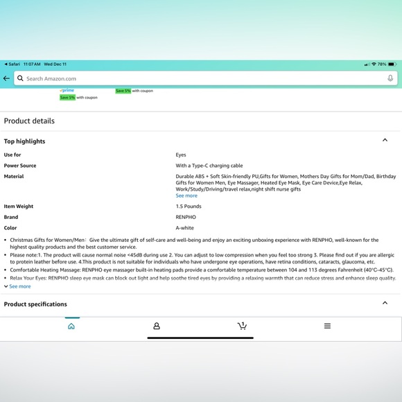 Renpho Eye Massager with heat - Picture 10 of 13